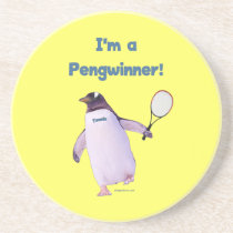 Tennis Penguin Drink Coaster