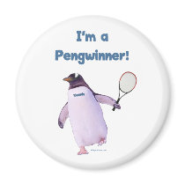 Tennis Penguin Fridge Magnet