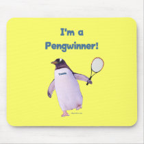 Tennis Penguin Mouse Pad