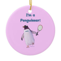 Tennis Penguin Christmas Ornament