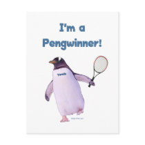 Tennis Penguin Post Card