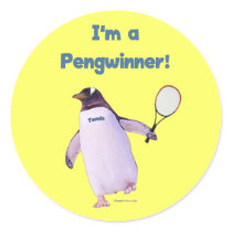 Tennis Penguin Stickers