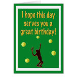 Tennis Player Happy Birthday Card
