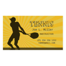 Tennis Player Instructor Sports Business Card Templates