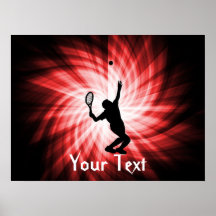 Tennis Player; Red Poster