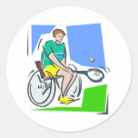 Tennis Player Round Stickers