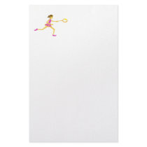 Tennis player customized stationery