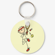 Tennis Player with Racquet Keychain by stick_figures Tennis Player with Racquet Keychain