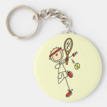 Tennis Player with Racquet Keychain