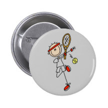 Tennis Player with Racquet Tshirts and Gifts Button