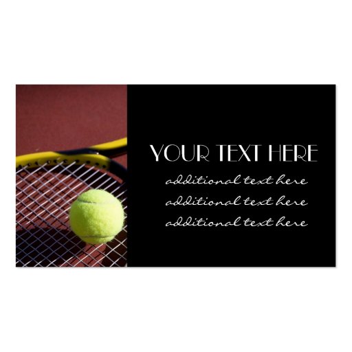 Tennis Pro Business Cards (front side)