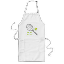 Tennis racket and ball custom apron