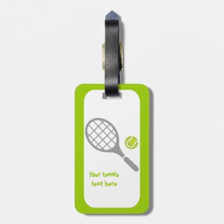 Tennis racket and ball custom tags for bags