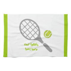 Tennis racket and ball custom towel