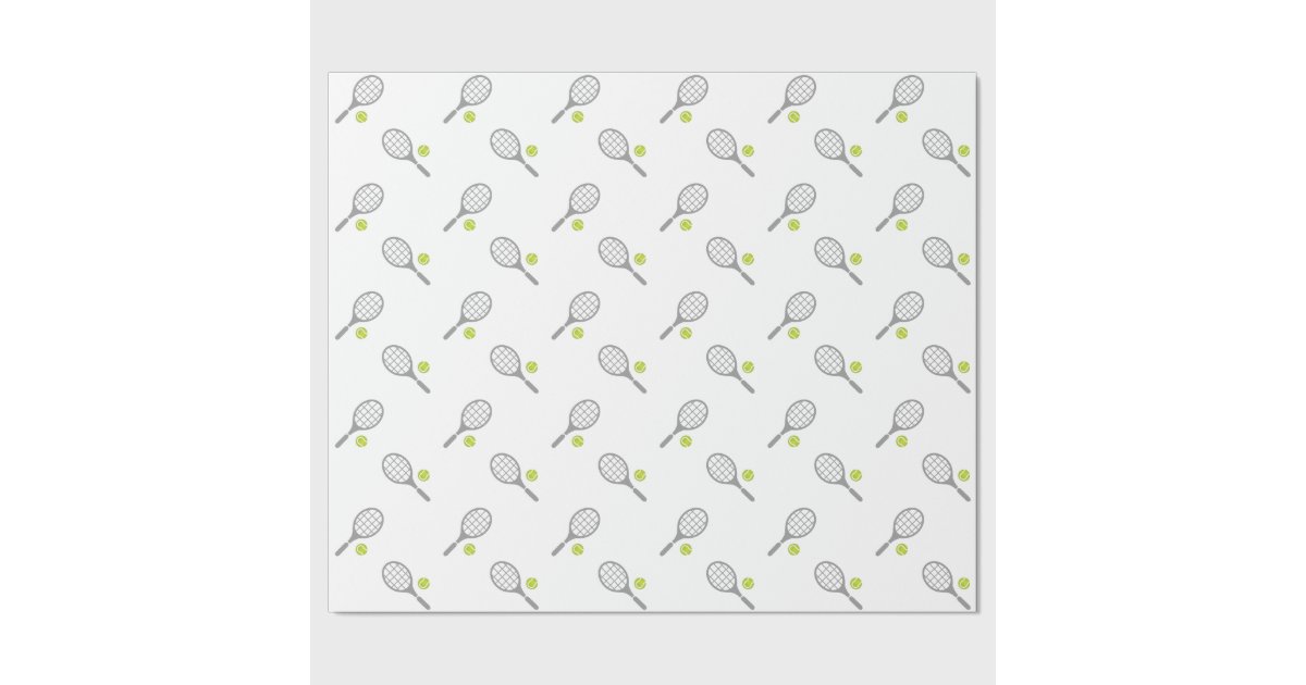 Tennis racket and ball custom wrapping paper Zazzle