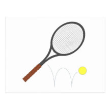 Tennis Racket And Ball Post Cards