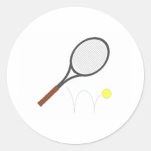 Tennis Racket And Ball Round Stickers