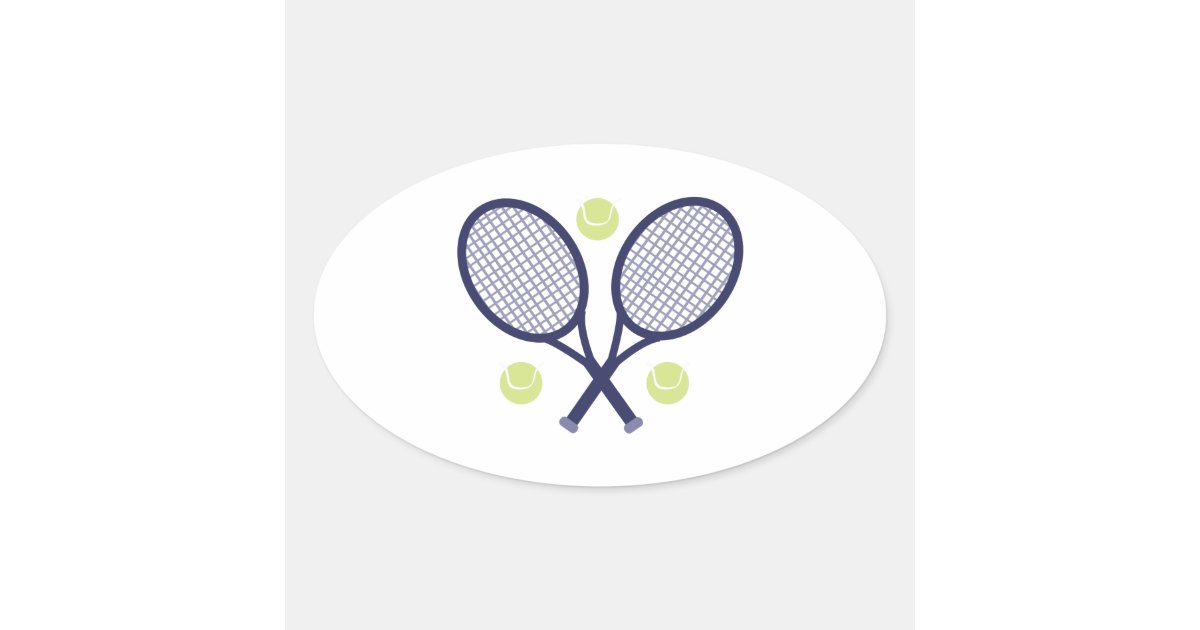 Tennis Rackets Oval Sticker Zazzle