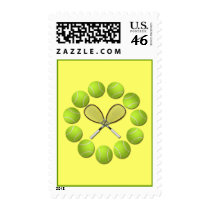 TENNIS RACQUET AND BALLS STAMPS