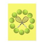 TENNIS RACQUET AND BALLS POSTCARD