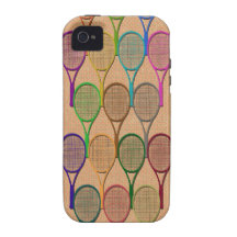 TENNIS RACQUETS IN COLOR iPhone 4 Case-Mate Case
