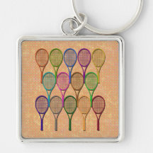 TENNIS RACQUETS IN COLOR Keychain