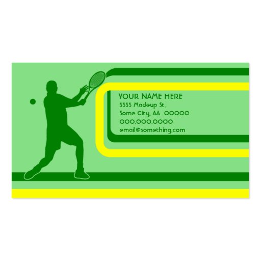 tennis : retro style : business card (front side)