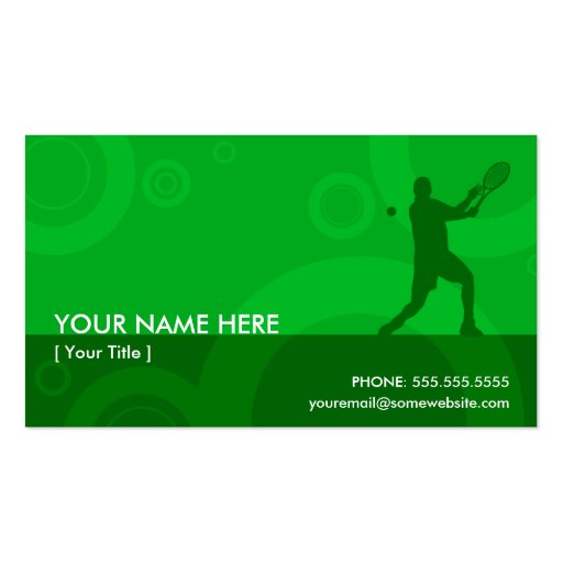 tennis rings business card template (front side)