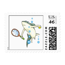 Tennis Shark Postage Stamp
