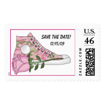 Tennis Shoe and Rose Postage