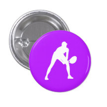 Tennis Silhouette Button Purple