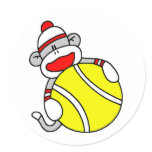 Tennis Sock Monkey Sticker