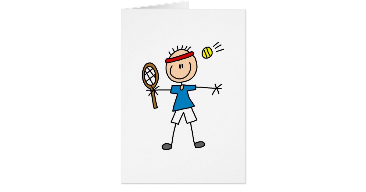 Tennis Stick Figure Card Zazzle
