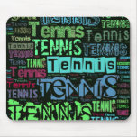 Tennis Text Collage Mousepads