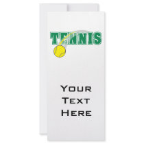 tennis text graphic custom rack card