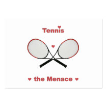 Tennis the Menace Hearts Business Cards
