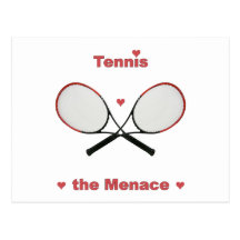 Tennis the Menace Hearts Post Card