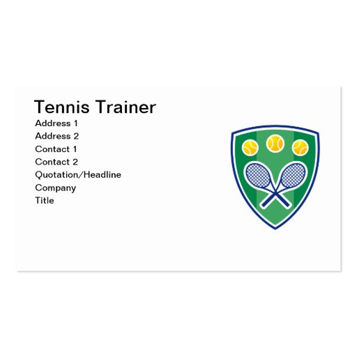 Tennis Trainer Business card (front side)