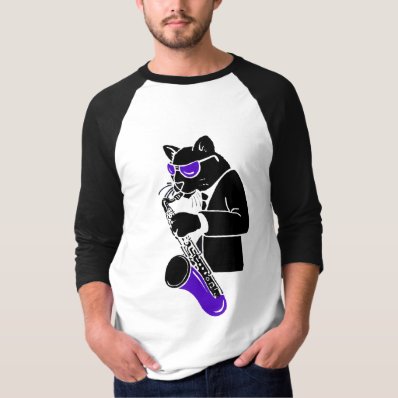 Tenor Sax Cat T-shirts