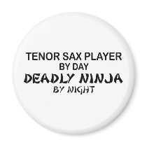 Tenor Sax Deadly Ninja by Night Fridge Magnet