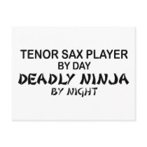Tenor Sax Deadly Ninja by Night Postcard