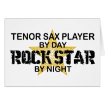 Tenor Sax Rock Star by Night Card