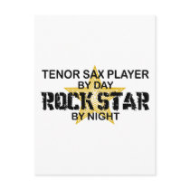 Tenor Sax Rock Star by Night Post Card