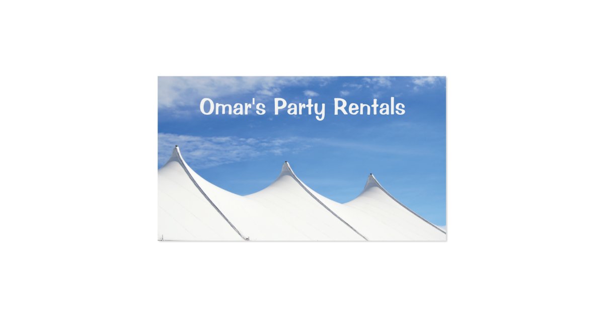 Tent Rental Business Card Zazzle
