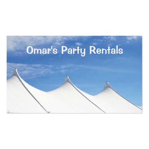 Tent Rental Business Card (front side)
