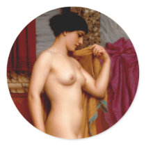 Tepidarium Baths - Godward - Fine Art Painting Round Sticker