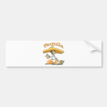 Tequila Cactus Mexican Sombrero Bumper Sticker