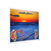 Tequila Sunrise Over Atlantic Big Beach Big Fun Canvas Print