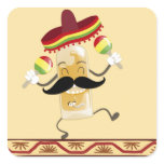 Tequila with Sombrero Square Sticker