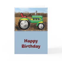 Teriffic Green Tractor in the Fields Cards